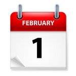 First February in Calendar icon on white background