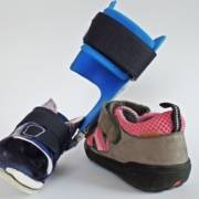 shoe and plastic cast