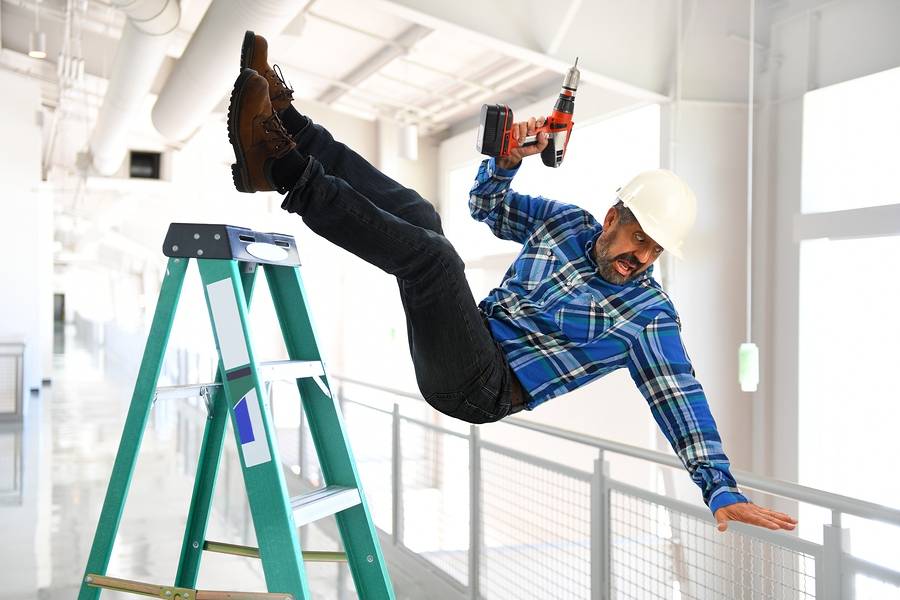 construction worker falling