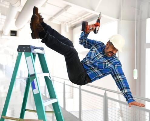 construction worker falling