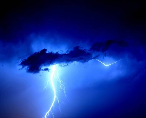 blue lightning cloud