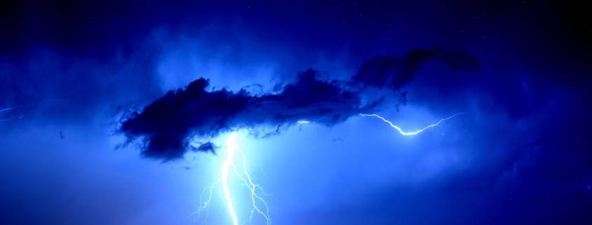 blue lightning cloud