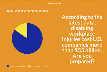 workplace injuries pie chart