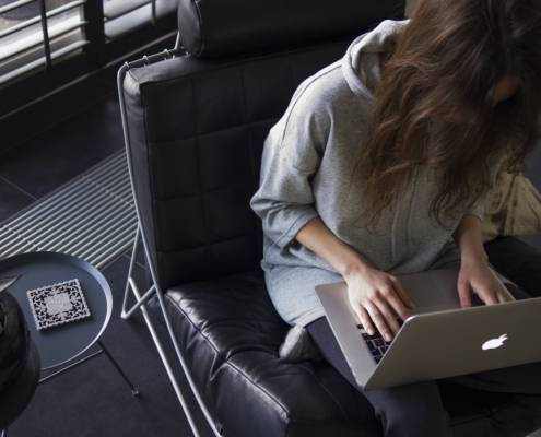 woman working from home