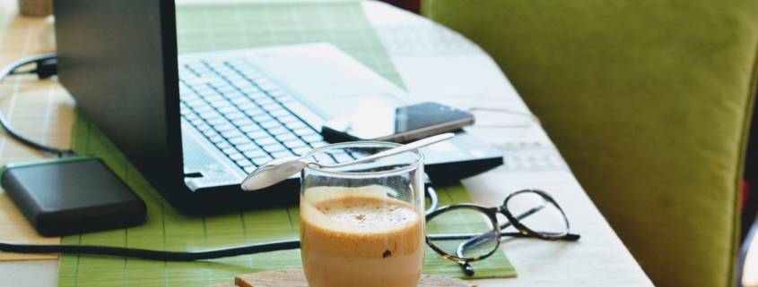 coffee on desk