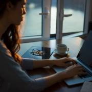 Woman working from home