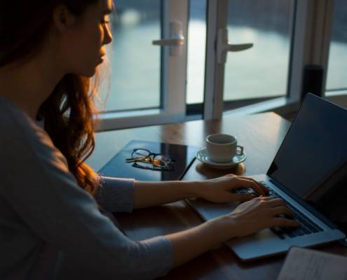 Woman working from home