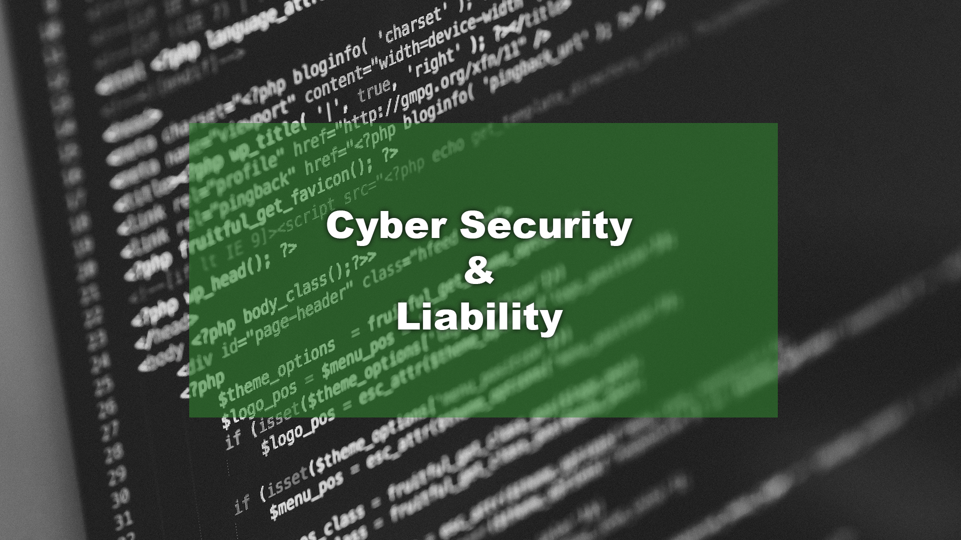 Cyber Security and liability