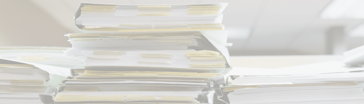 Large Stack of documents with white filter